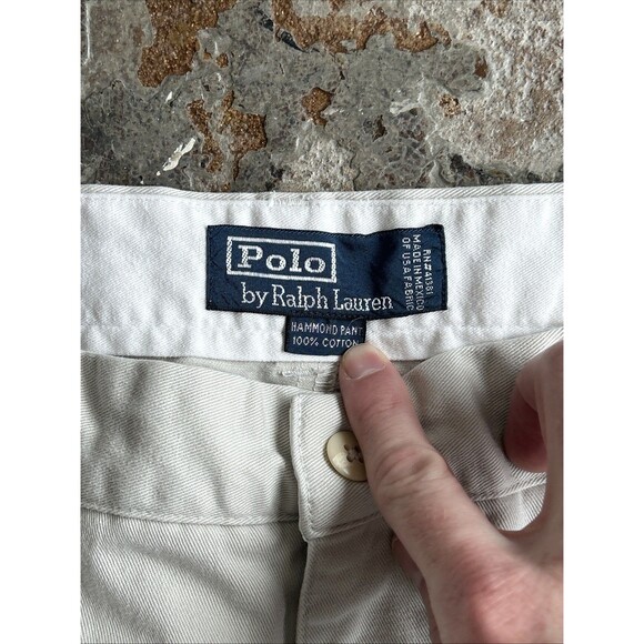 POLO RALPH LAUREN Hammond Double Pleated Vintage Chino Trousers Beige W38 L31 - Picture 5 of 6